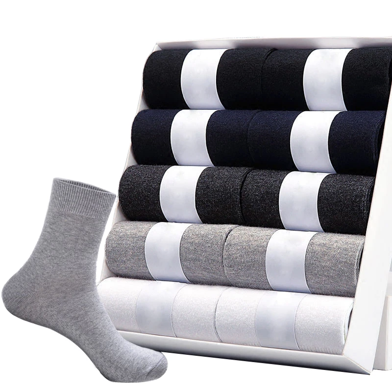 2021 Brand New Men's Cotton Socks Black Business Casual Breathable Spring Autumn Male Crew Socks Meias Hot Sale Sokken Size38-45