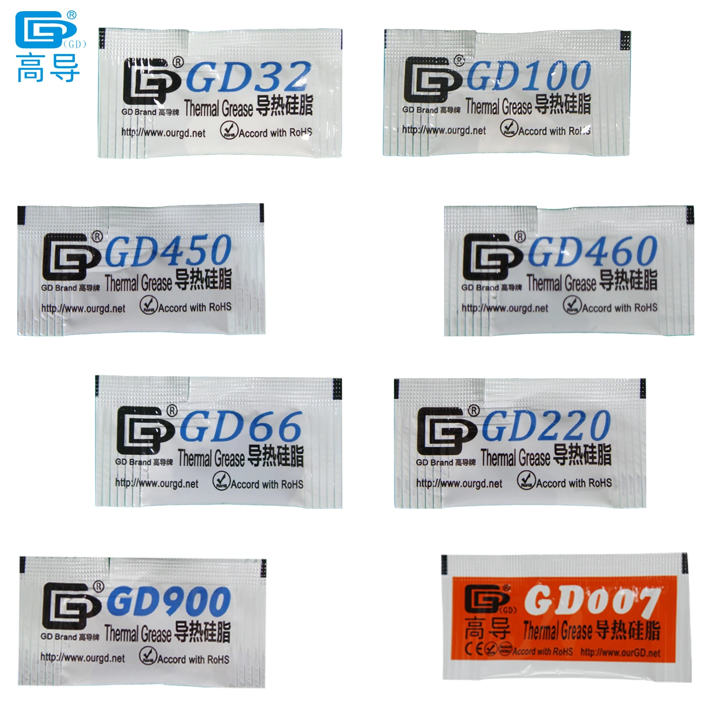 Net Weight 0.5 Gram 20 Pieces Per Lot Mini Bag Packaging GD Brand Series GD900 Thermal Grease Paste CPU Heat Sink Compound MB05