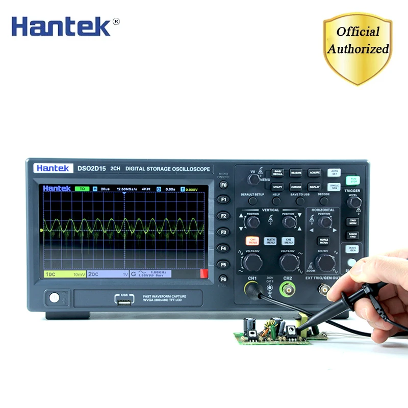 Hantek Digital Oscilloscope DSO2C10 2C15 2D10 2D15 2 Channels 100Mhz/150Mhz 1GSa/s Sample Rate USB Oscillograph