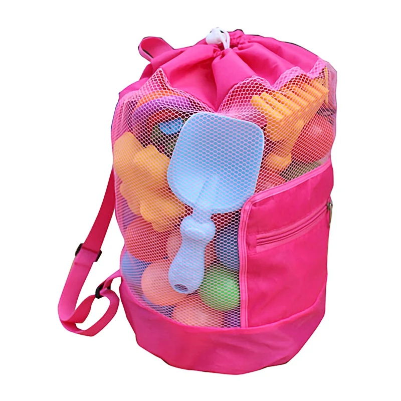 Outdoor Swimming Beach Bag Swimming Bag Foldable Mesh Children Beach Toy Organizer Baskets Storage Backpack for Kids Summer