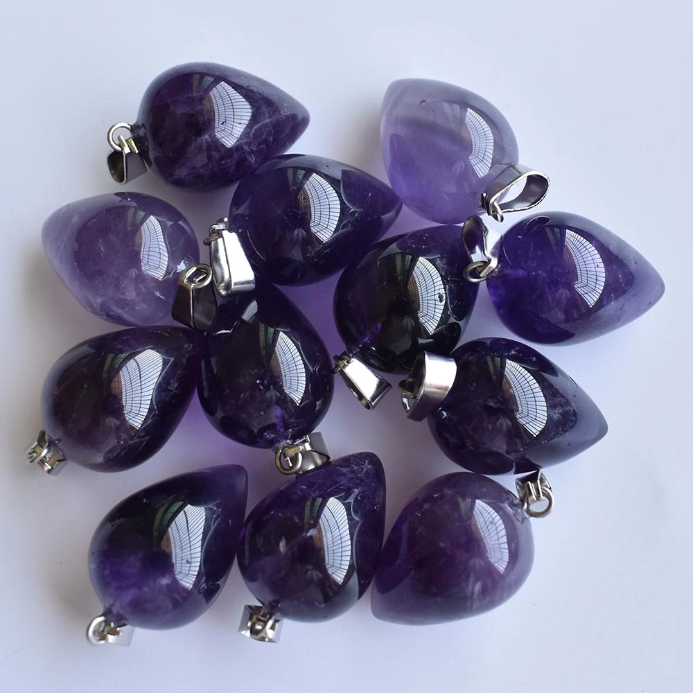 Wholesale 12pcs/lot 2020 new good quality natural amethysts circular Cone shape Pendants for jewelry making free shipping