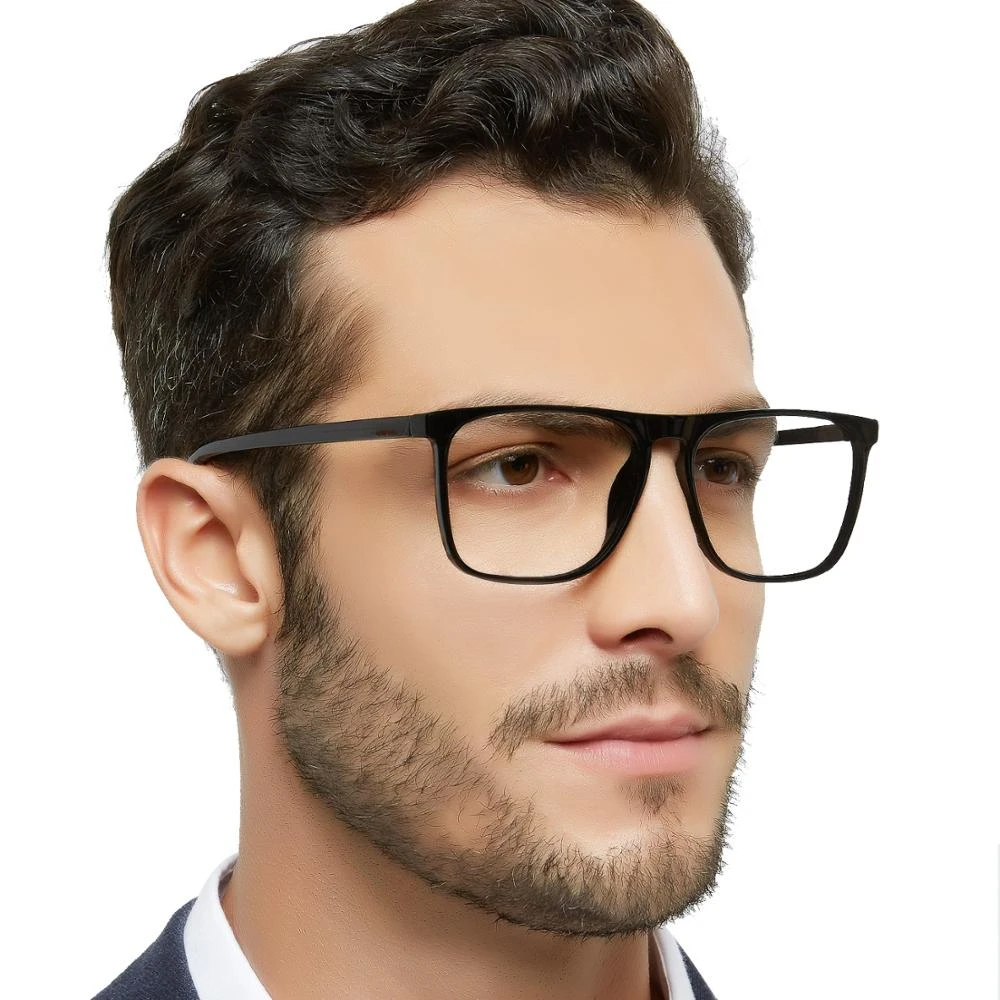 Eyeglasses Reading Glasses Men Anti Glare Computer Glasses Frame Large Square Blue Light Presbyopia +1.0 To+4.0 5025 MARE AZZURO