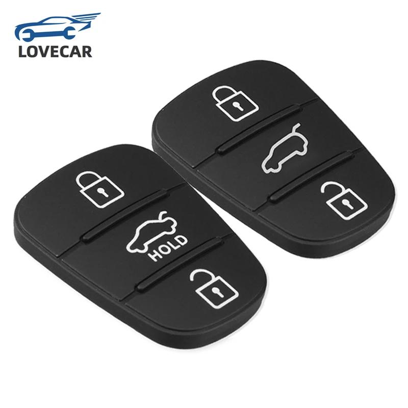 3 Buttons Remote Car Key Shell Rubber Pad for Hyundai Key Case Solaris Accent Tucson l10 l20 l30 IX35 Kia Rio Ceed Key Fob