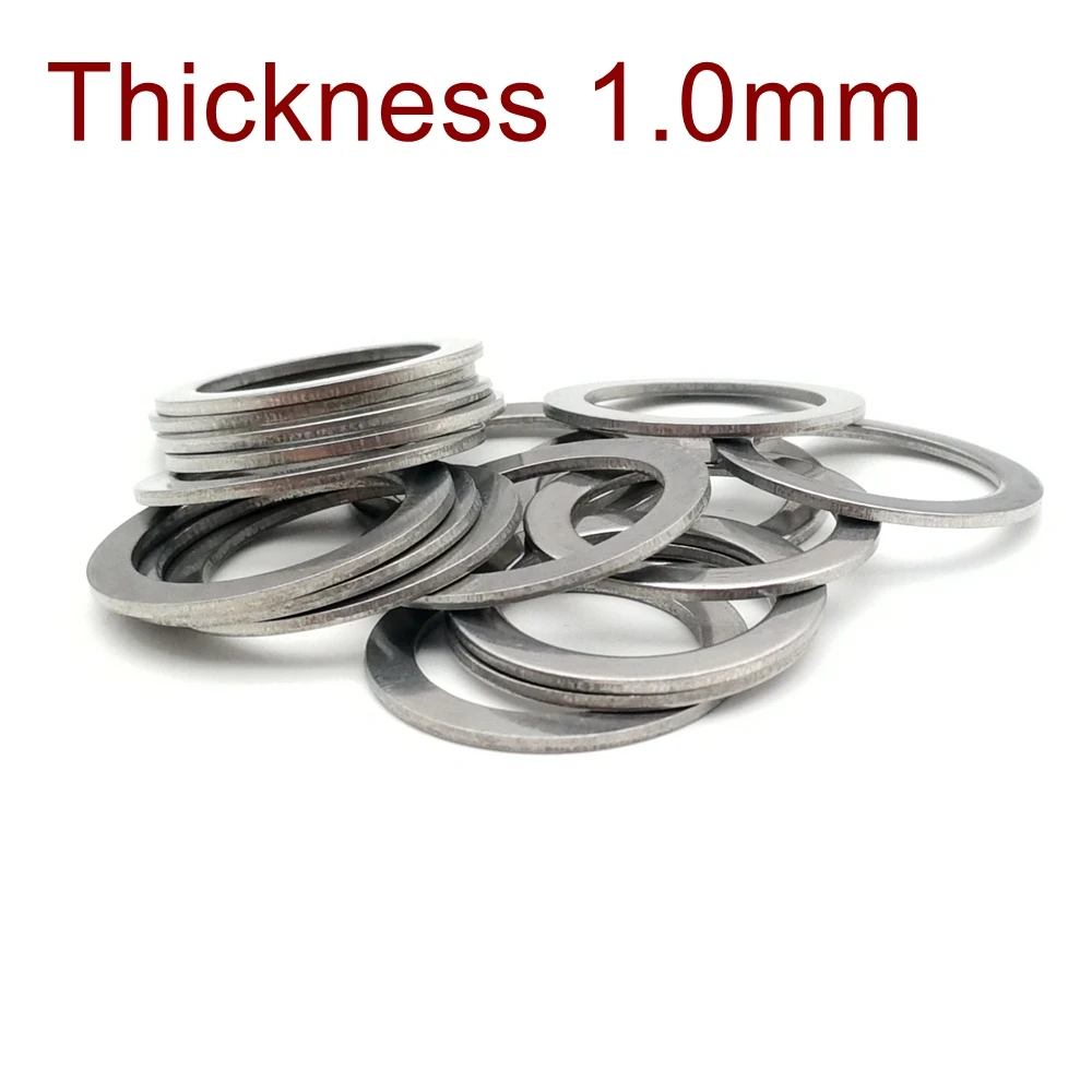 Thickness 1.0mm Stainless steel Flat Washer Ultra thin gasket High precision Adjusting gasket M3-M60 Thin shim SUS304