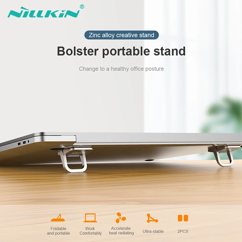 NILLKIN 1 Pair Laptop Stand Portable Aluminum Notebook Stand 11.6-17inch for iPad for Macbook Air for HP For Lenovo For Asus