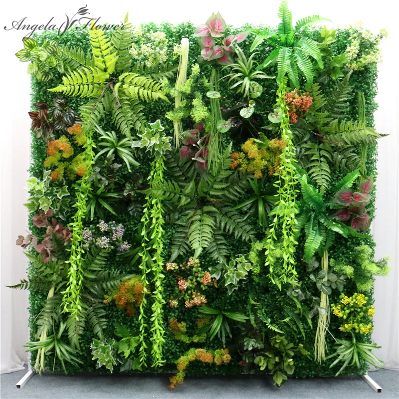 40x60cm 3D Green Artificial Plants Wall Panel Plastic Outdoor Lawns Carpet Decor Wedding Backdrop Party Garden Grass Flower Wall