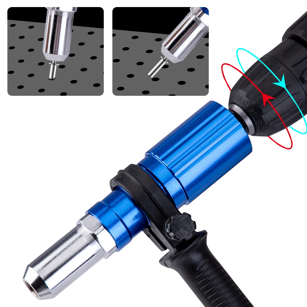 2.4mm-4.8mm Electric Rivet Gun Adapter Head Nut Drill Cordless Riveting Tool Insert Nut Pull Rivet Tool