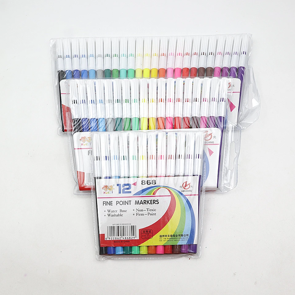 Art Marker Drawing Watercolor Pen 12/18/24Color Pen Children DIY Scrapbooking Marker Pen School Stationery Supplies