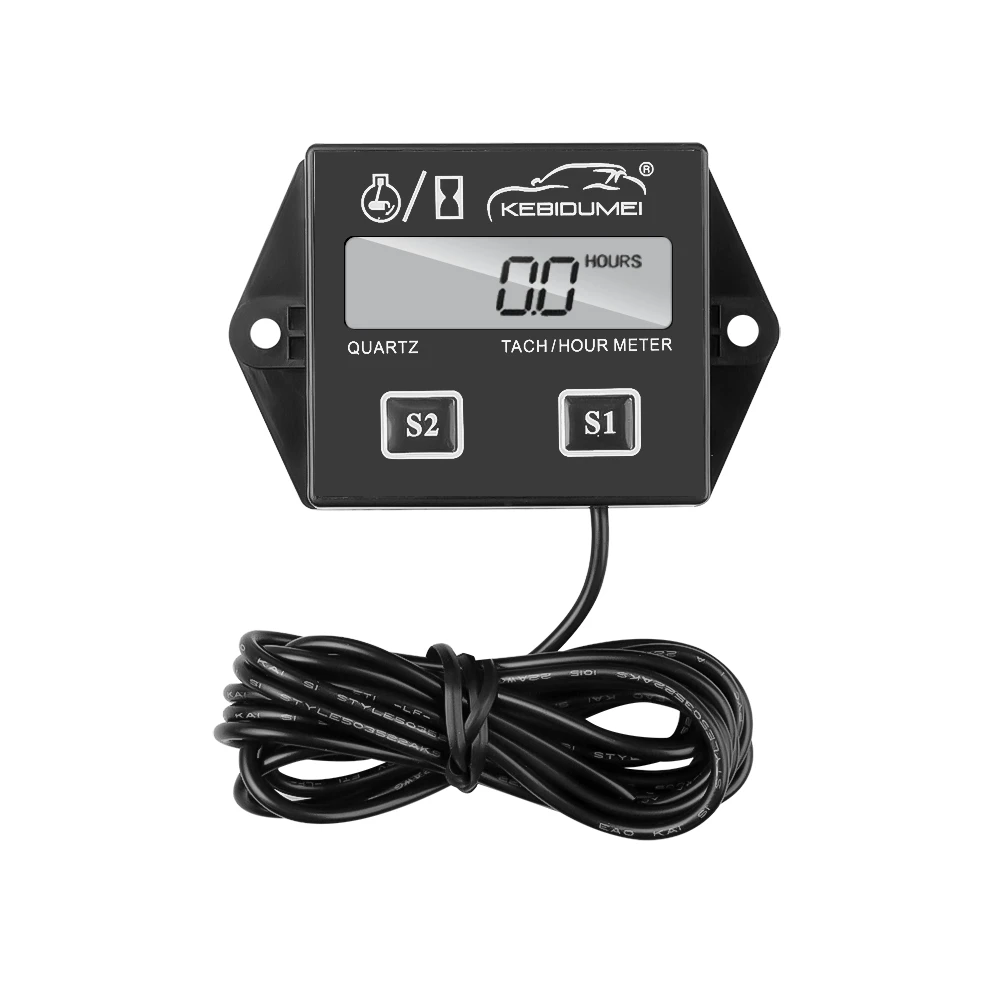 RUSSIAN IN STOCK! Waterproof Digital Engine Tachometer Hour Meter Tach Gauge Inductive RPM For 2 4 Stroke Gasoline Motorcycle Hh