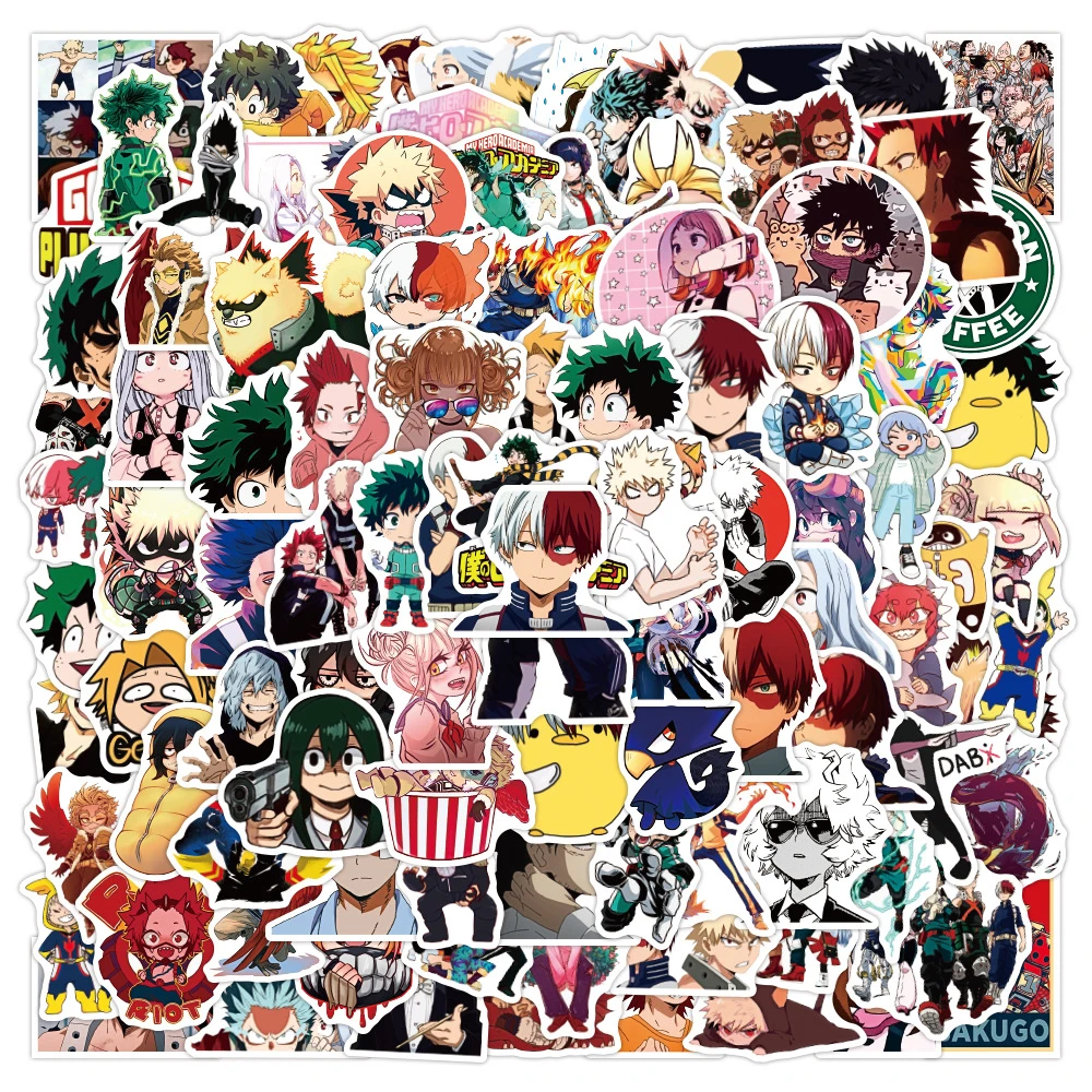 10/30/50/100pcs My Hero Academia Anime Stickers Graffiti Laptop Phone Izuku Midoriya Might Boku No Hero Academia Character Decal