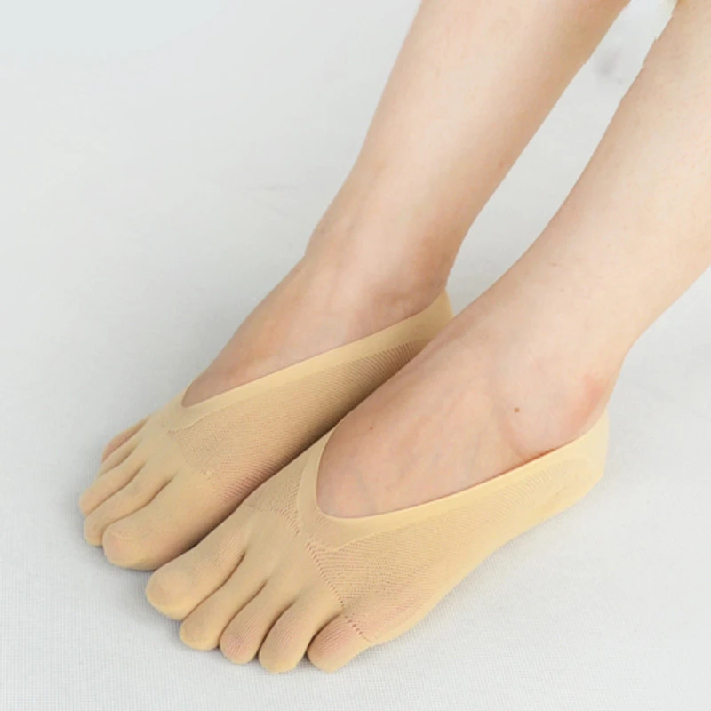 Orthopedic Compression Socks Women Toe Socks Ultra Low Cut Liner with Gel Tab Breathable ultrathin anti-skid Five-finger Socks