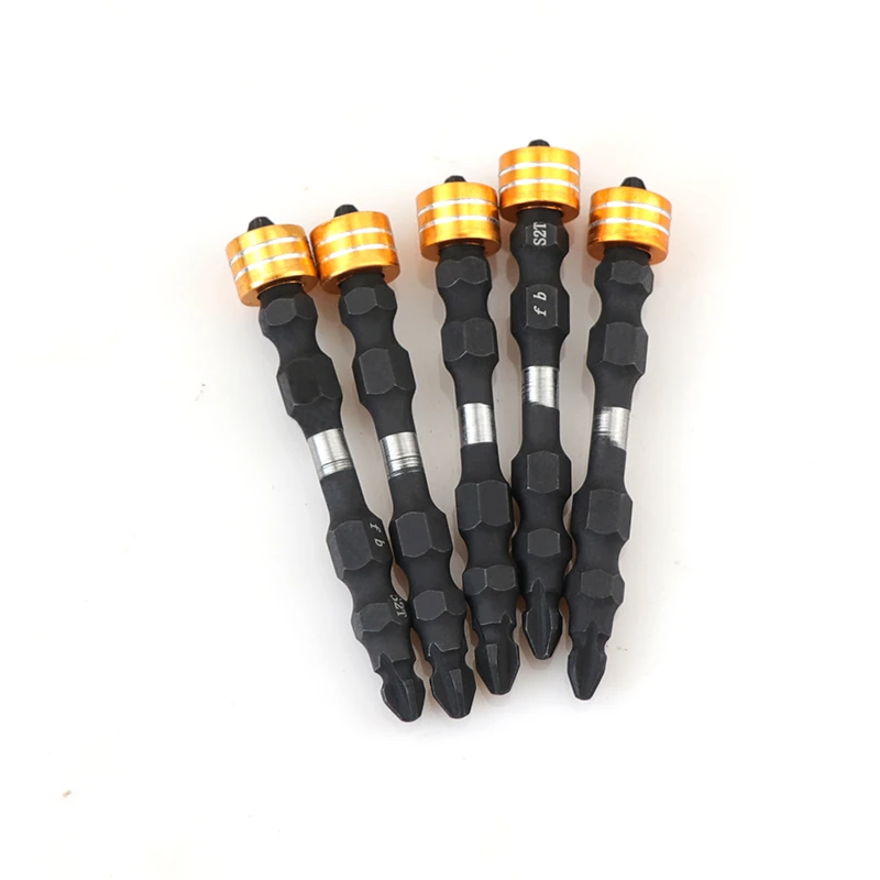 10PCS Magnetic Ring Phillips Double Cross Head Screwdriver Bit Anti-Slip ph2 Strong Hardness S2 65mm Screwdriver Bits Precision