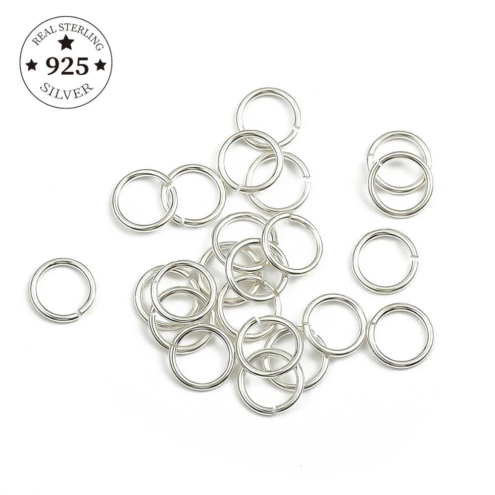 20pcs Genuine Real Pure Solid 925 Sterling Silver Open Jump Rings Split Ring For Key Chains Jewelry Making Findings Accessories