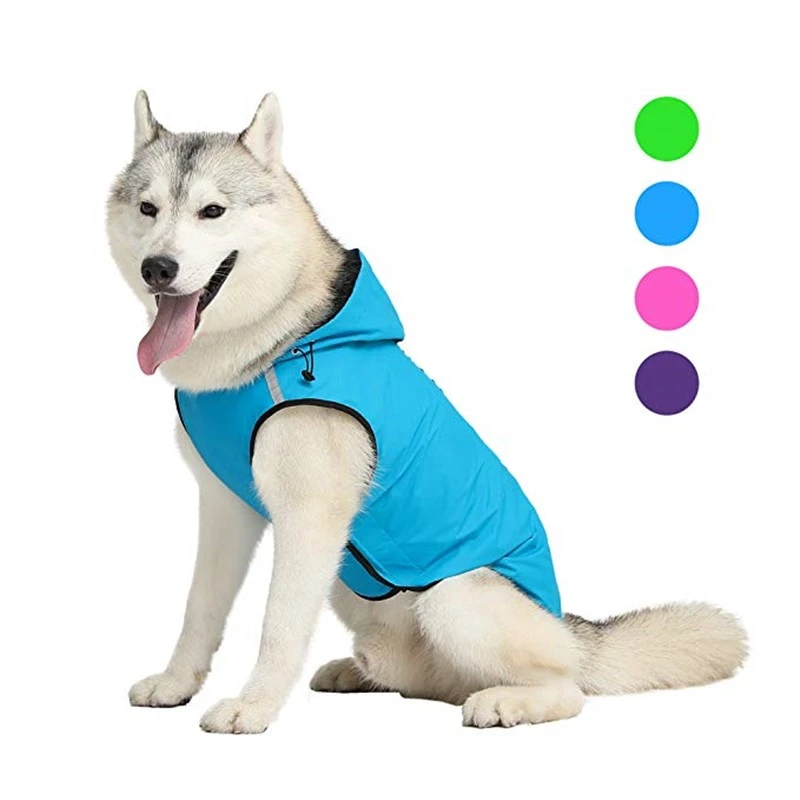 Dog Raincoat Reflective Hooded Jacket Puppy Clothing Waterproof Breathable Raincoat for Big Dog Pet Dog Vest Ropa Para Perros