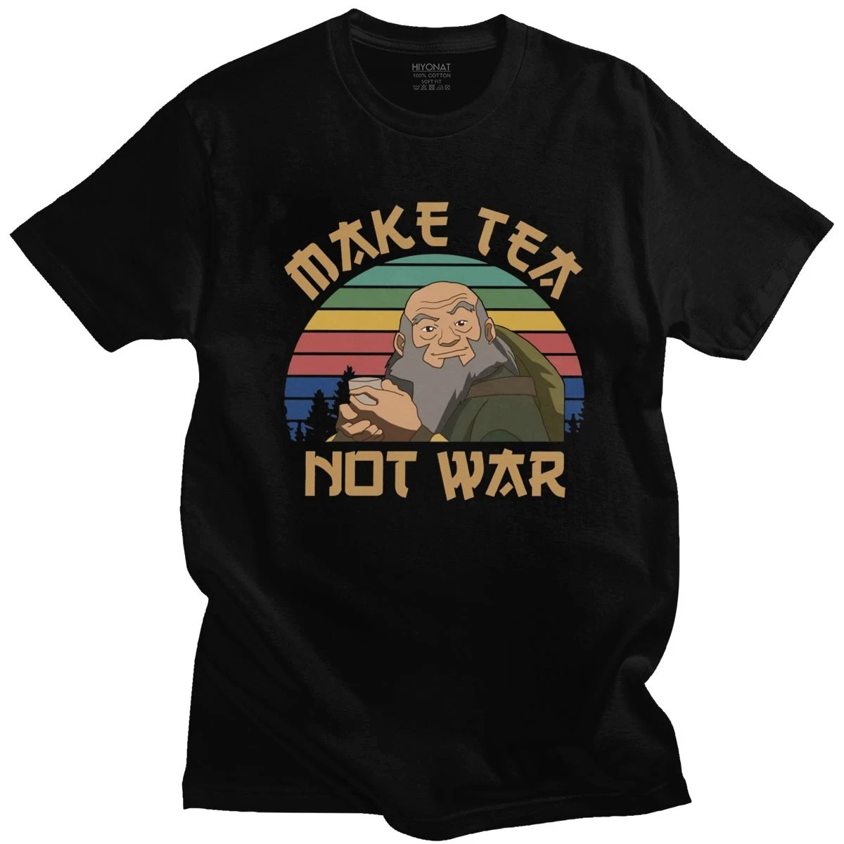 Funny Avatar The Last Airbender T Shirt Short Sleeved Cotton T-shirt Iroh Make Tea Not War Tshirt Anng Tees Summer Clothing Gift