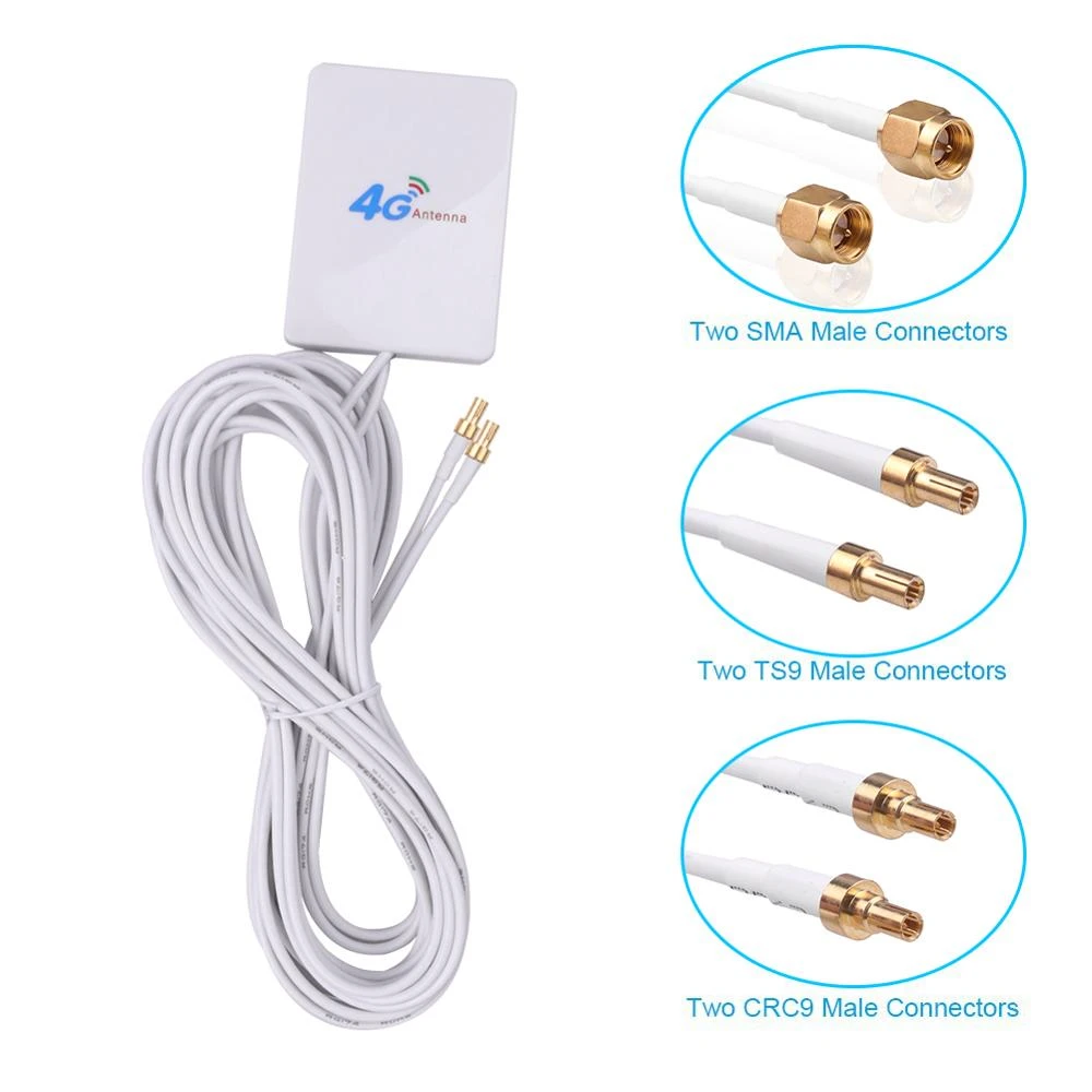 3G 4G LTE Antenna TS9 CRC9 SMA Connector 4G LTE Router External Antenna For Huawei 3G 4G LTE Router Modem 2M Cable