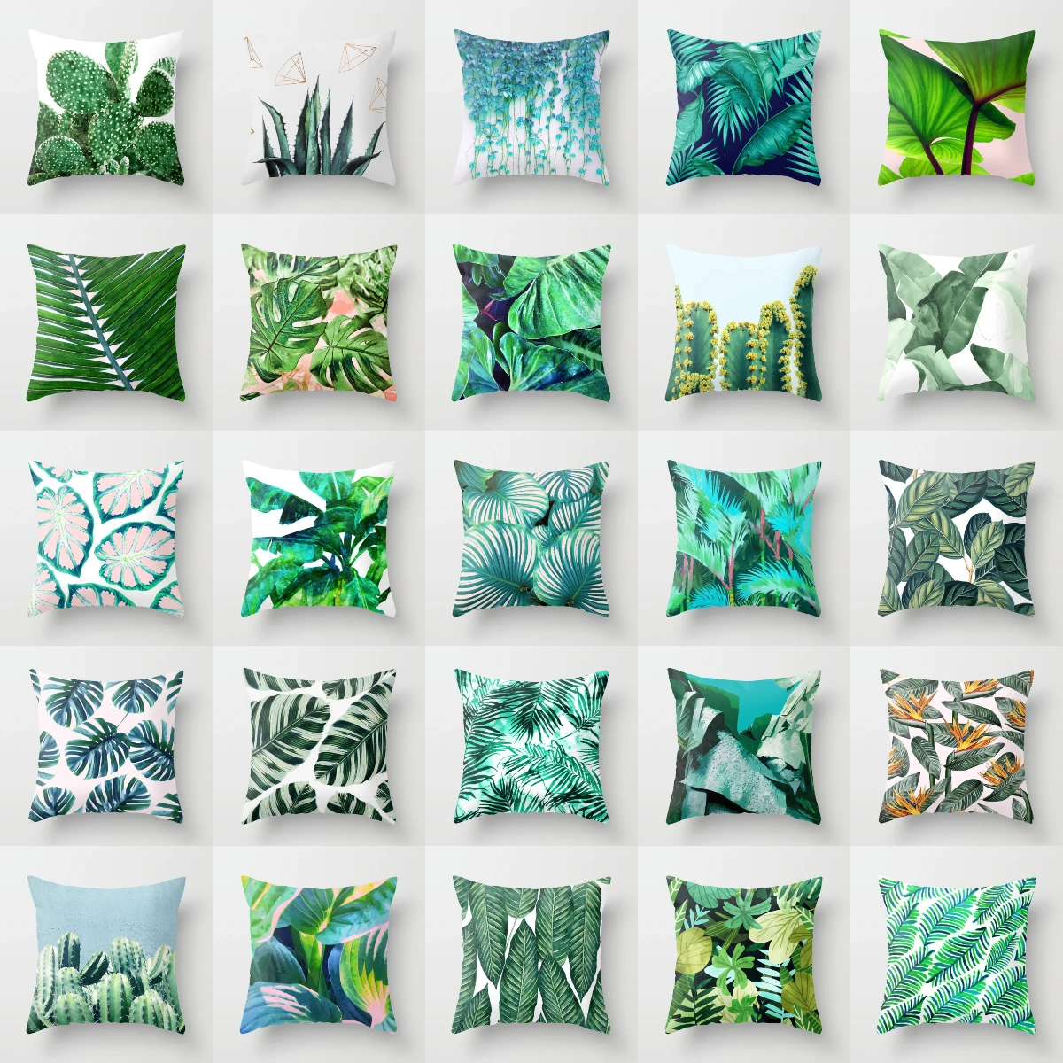 New Green Tropical Leaves Cushion Cases Nordic Simple Geometric Decorative Pillows Case Livingroom Sofa Seats Throw Pillows 18