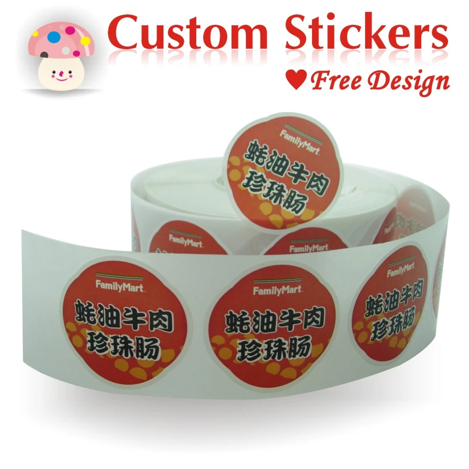 custom sticker printing christmas aesthetic cute travel food seal vinyl name logo paper clear PVC transparent label sticker roll