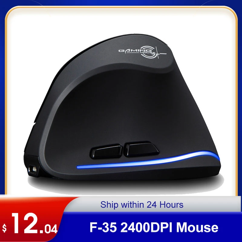 F-35 Mouse Wireless Vertical Mouse Ergonomic Rechargeable 2400 DPI Optional Portable Gaming Mouse for Mac Laptop PC Computer