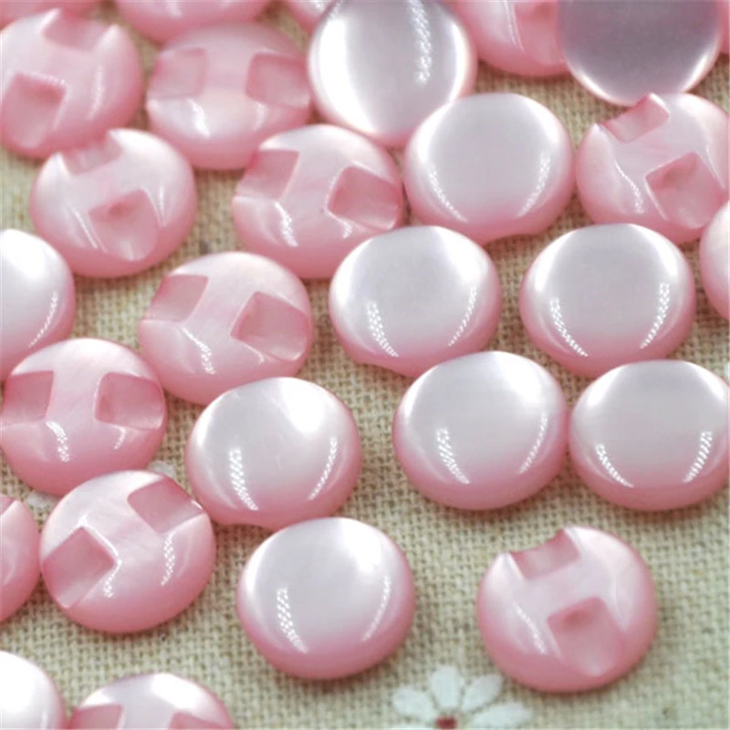 50 pcs 12 mm Pink Cat's Eye button craft/sewing/baby lot mix PT82
