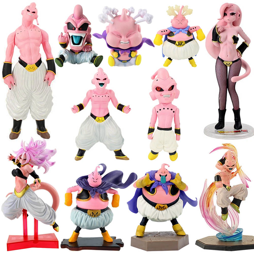 10-44cm Dragon Ball Z DBZ Thin Fat Women Buu Pink Body Anime PVC Action Figure Cartoon Collection Model Toys Dols Brinquedos