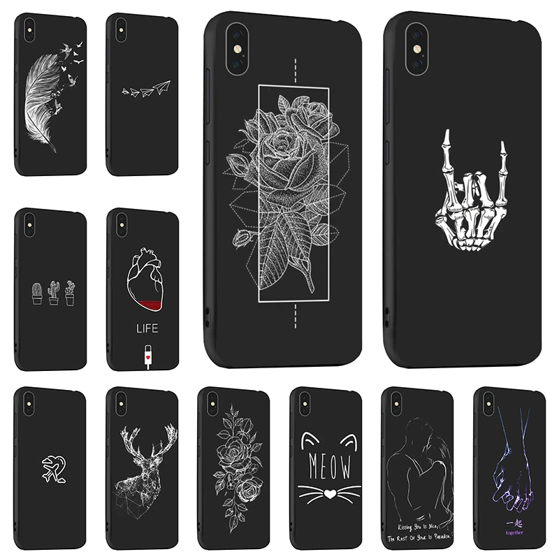 Black Matte TPU Case For iPhone 11 12 Pro Max Case Painted Phone Cover For iPhone XR XS Max X 7 8 6S 6 Plus SE 2020 13 Pro Mini
