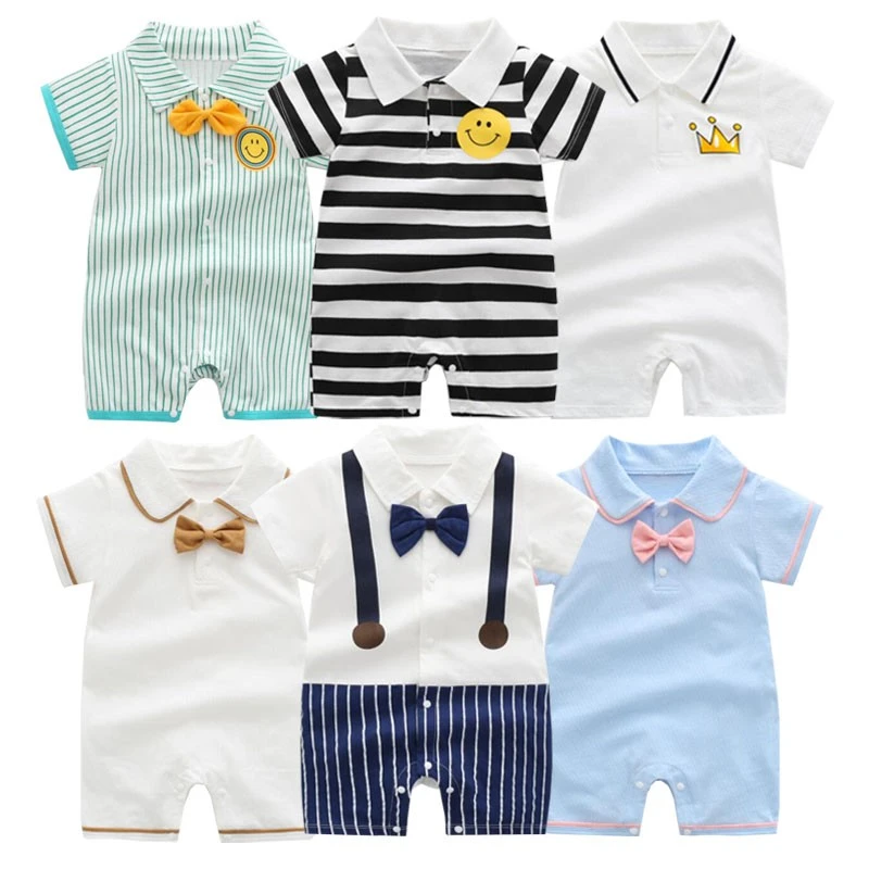 Newborn Baby Clothing Summer Infant Toddler Girl Romper Short Sleeve Cartoon Pattern Cotton Baby Jumpsuit 0-2yrs Baby Costume