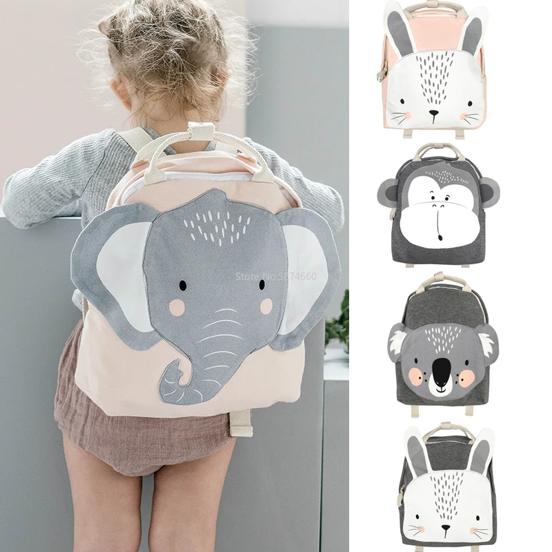 Children Backpack Animals Design Girl Boys Backpack Toddler Kids School Bag Kindergarten Cartoon Rabbit Butterfly lion print Bag