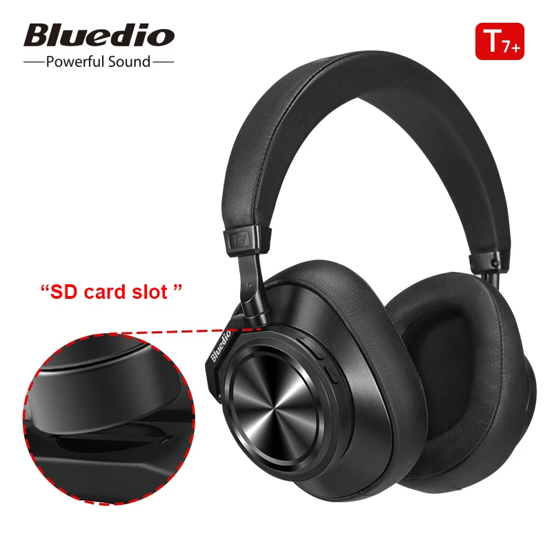 Bluedio T7 Plus Wireless Bluetooth Headphones Headset With Microphone Micro SD Card Slot Active Noise Cancelling Headphones