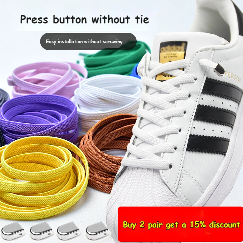 No Tie Shoelaces Without ties Elastic Shoe laces for Sneaker Quick Lock Shoelace Kids And Adult Unisex Lazy Flat Laces for shoes
