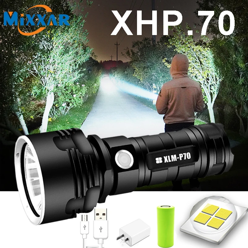ZK5 Super Powerful LED Flashlight L2 XHP50 Tactical Torch USB Rechargeable Linterna Waterproof Lamp Ultra Bright Lantern Camping