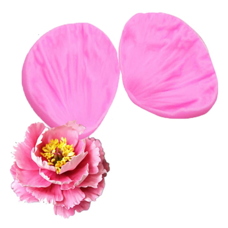 3D Peony Flower Petals Embossed Silicone Mold Relief Fondant Cake Decorating Tools Chocolate Gumpaste Candy Clay Moulds Tools