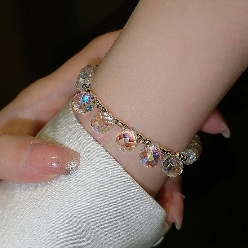 Fashion Crystal Bracelet For Women Korean Style Adjustable Clear Beaded Bracelets Jewelry Wholesale