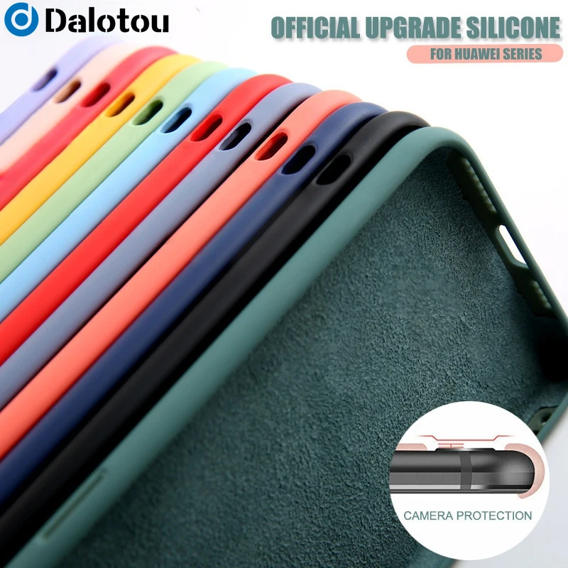 Liquid silicone Phone Case For Huawei P30 P40 P20 Pro Y6P Y7P 2020 Y6 Y7 Y9 Prime 2019 Mate 20 30Lite P Smart 2021 Puls Z Cover