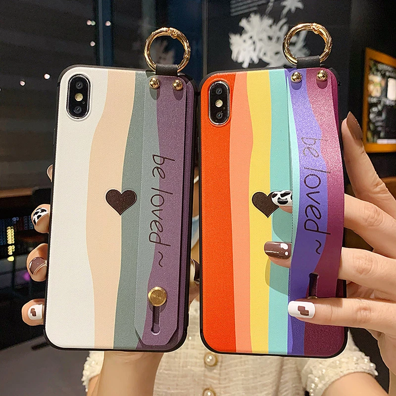 Pretty phone holder Case For iphone 12 pro max mini X Xs XR 11 pro SE 2020 Case Cover For iphone 11 7 8 plus phone cover Coque