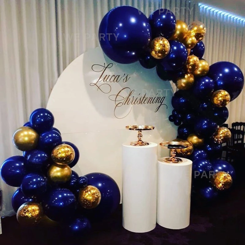 85pcs Navy Blue Balloons Garland Arch Kit Chrome Gold Sequins Ballon for Baby Shower Wedding Birthday Party Decor Globos