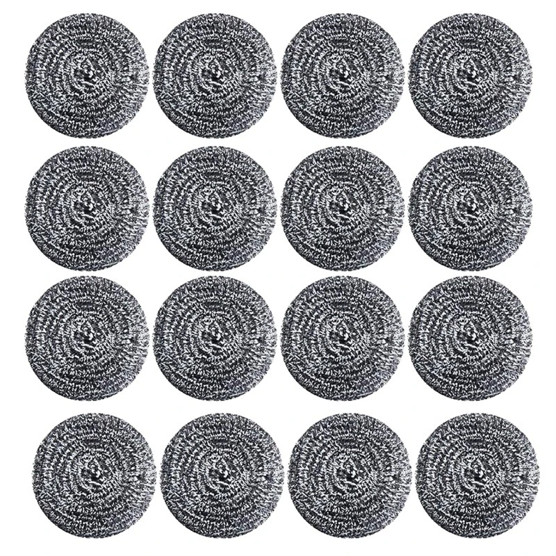 16 PCS Stainless Steel Sponges Scrubbers, Utensil Scrubber Scouring Pads Ball for Removing Rust Dirty Cookware Cleaner