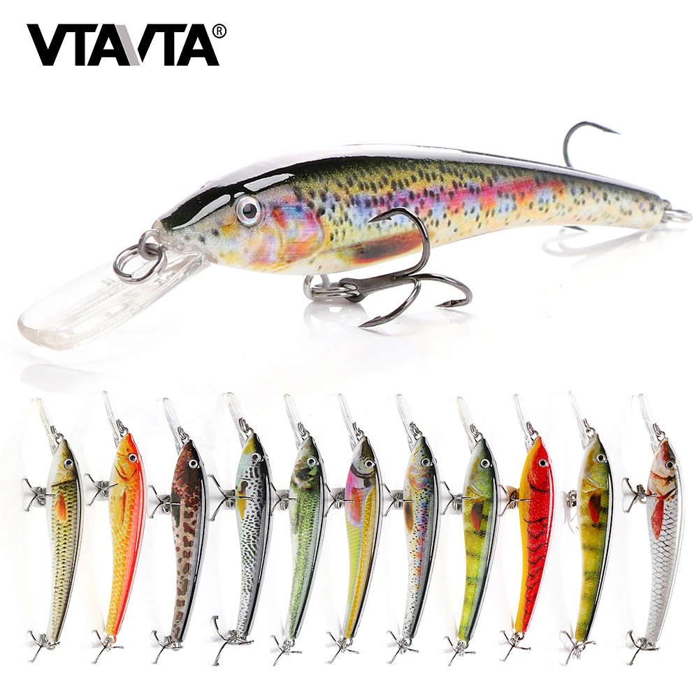 VTAVTA 6cm/7.5cm Bionic Black Minnow Wobblers Pike Fishing Lures Floating Hard Bait Crankbaits Fishing Tackle Lure Jerkbait