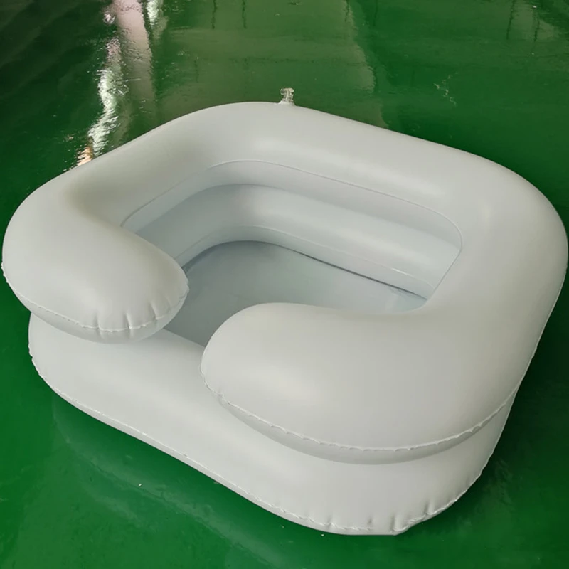 Portable Hair Washing Basin With Drain Tube For The Disabled Inflatable Shampoo Basin Tub Bed Rest Nursing Aid Sink Shampoo Tray
