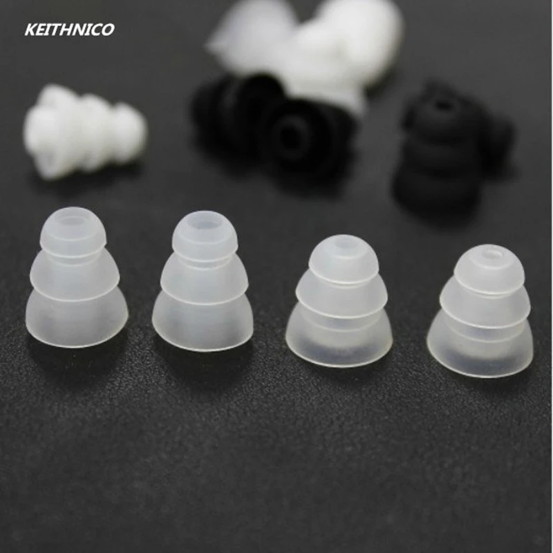 6 Pairs Three Layer Silicone Eartips Earbuds Ear Tips Replacement Cushion Ear pads For Headphone Earphone(S M L)