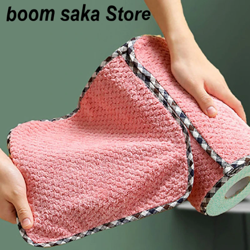New Non-stick Oil Household Cleaning Wiping Towel Non-linting Hangable coral fleece double-sided rag cleaning cloth dish cloth