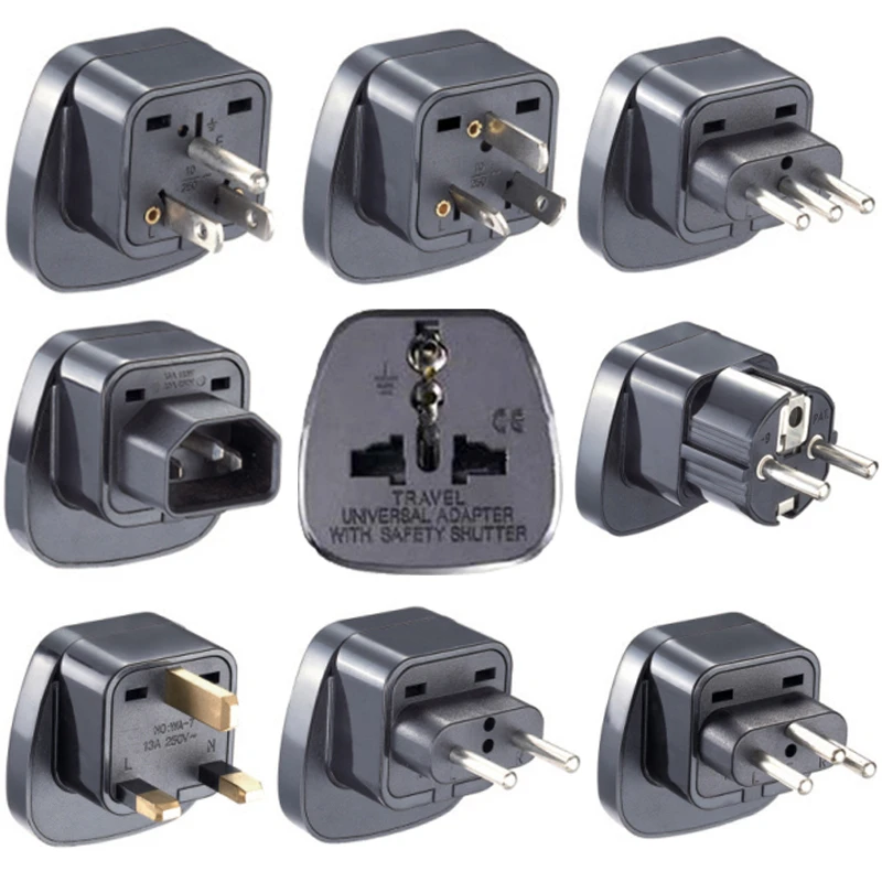 Universal CE America European Kr AU EU to US UK USA Plug Adapter South Africa India Adaptor Italy Switzerland Travel Converter