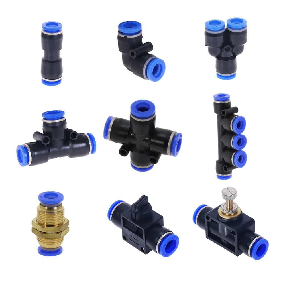 Pneumatic Fitting Series 2way 3way 4way 5way Tube Connector Fittings Air Quick Water Pipe Push In Hose Quick Couping 8mm 10mm