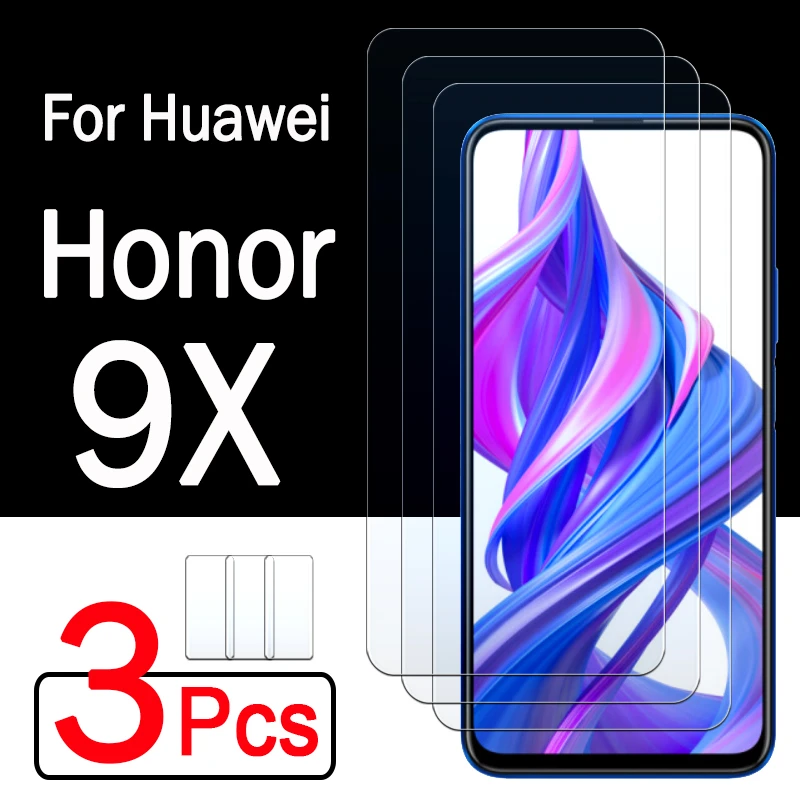 3PCS Protective Glass On The Honor 9x 9x pro Cover For Huawei Honer x9 x 9 honor9x Tempered Glas Screen Protector Phone Protect