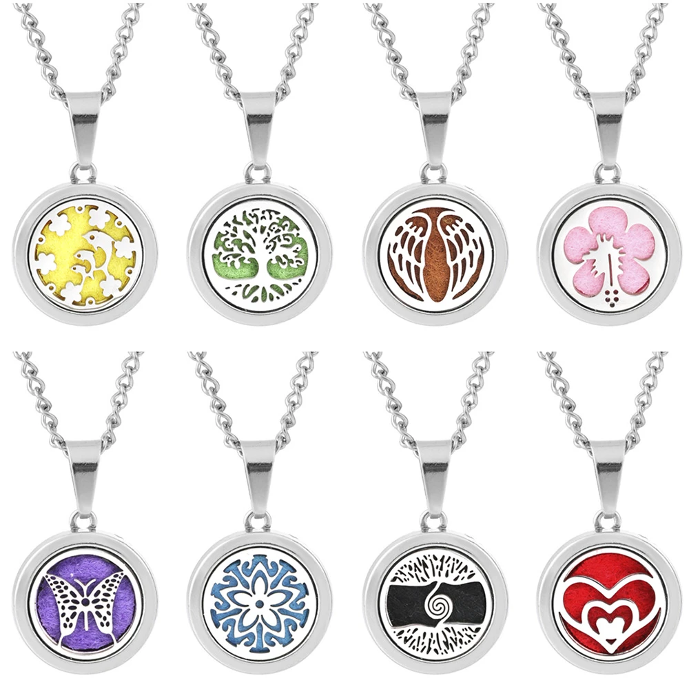 New Aroma Diffuser Necklace Open Magnetic Stainless Steel Lockets Pendant Perfume Essential Oil Aromatherapy Locket Necklace