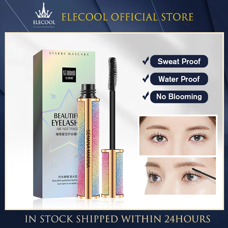 Starry Sky Mascara 4D Silk Fiber Eyelash Mascara Long Thick Curling Waterproof Rimel Maquiagem Eyelash Extension Mascara TSLM2