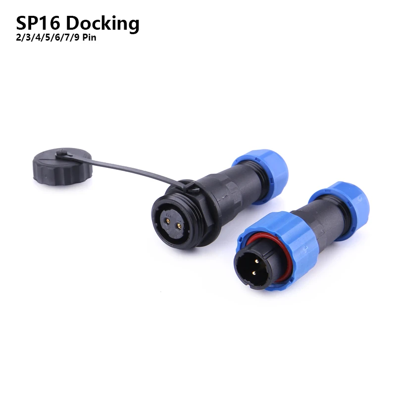SP16 IP68 Waterproof Connector Male plug & female socket 2/3/4/5/6/7/8/9 pin Wire cable connector Docking Aviation DIY YOU