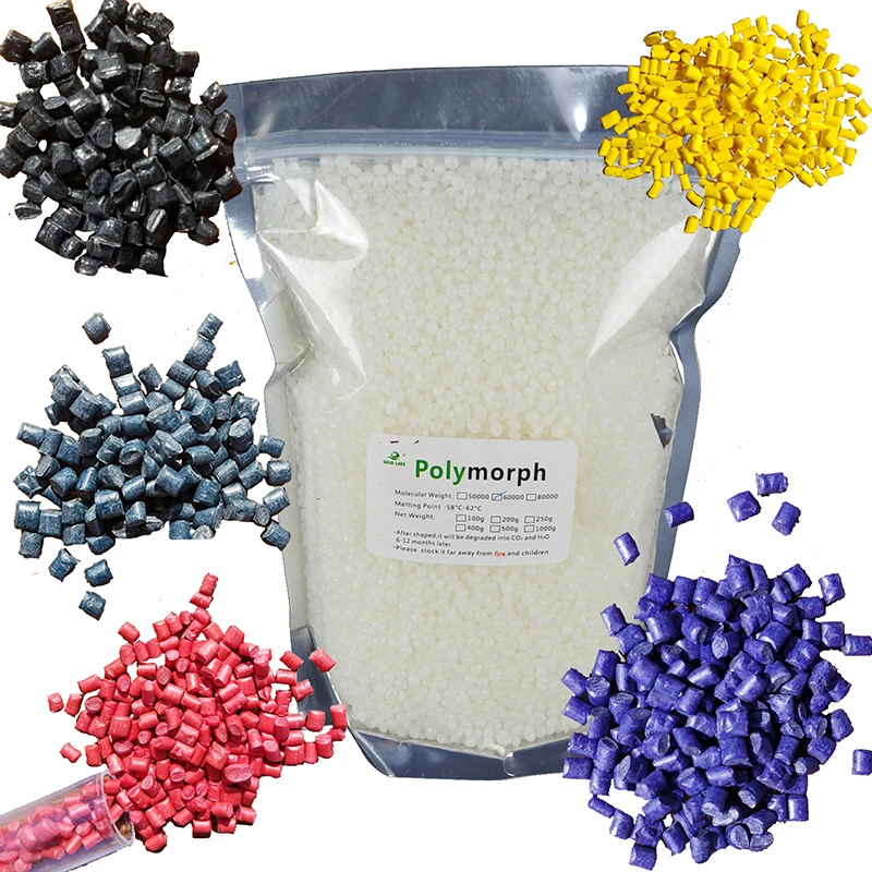 100g Polymorph and 5 Color Kits Moldable Plastic Instamorph Shape Shifter Thing Plastimake Thermoplastic for Hobbyist