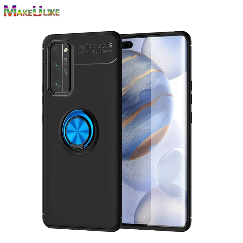 Ring Silicone Case For Huawei Honor 20 30 Pro 8 9 10 Lite 20S 20i 10i 7X 9X Premium Case oft Cover Anti-fall Kickstand Case