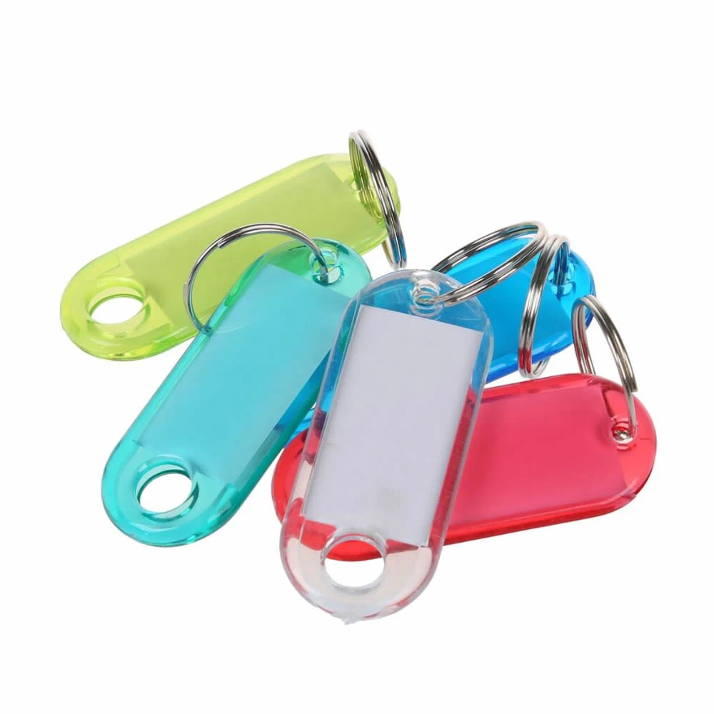 10Pcs Plastic Keychain Key Tags with Split Ring Label Key Chains Key Rings Numbered Name Baggage For Baggage